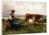 Shepherdess with Cows and Goats by Julien Dupre