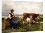 Shepherdess with Cows and Goats by Julien Dupre