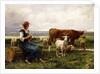 Shepherdess with Cows and Goats by Julien Dupre