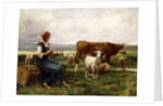 Shepherdess with Cows and Goats by Julien Dupre
