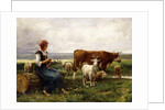 Shepherdess with Cows and Goats by Julien Dupre