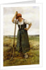 Peasant Woman Leaning on a Pitchfork by Julien Dupre
