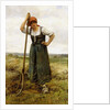 Peasant Woman Leaning on a Pitchfork by Julien Dupre