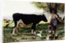 A Milkmaid with her Cow by Julien Dupre