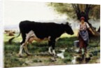 A Milkmaid with her Cow by Julien Dupre