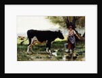 A Milkmaid with her Cow by Julien Dupre