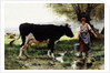 A Milkmaid with her Cow by Julien Dupre