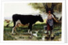 A Milkmaid with her Cow by Julien Dupre