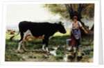 A Milkmaid with her Cow by Julien Dupre