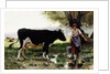 A Milkmaid with her Cow by Julien Dupre