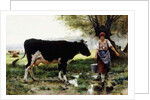 A Milkmaid with her Cow by Julien Dupre
