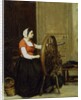 Woman and Spinning Wheel, c.1860? by Antoine Vollon