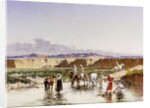 Arab Horsemen watering in an Oasis by Victor-Pierre Huguet