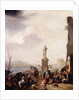 A Mediterranean Seaport with the Monument of Grand-Duke Ferdanindo I of Tuscany at Leghorn, by Johannes Lingelbach
