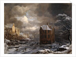 View of the Hekelveld, Amsterdam, in Winter, looking South, by Jacob Isaaksz. or Isaacksz. van Ruisdael
