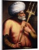 Portrait of Khair el-Din Barbarossa, half-length, holding a Trident, c.1580 by Florentine School