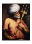 Portrait of Khair el-Din Barbarossa, half-length, holding a Trident, c.1580 by Florentine School