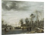 A Winter Landscape with Skaters and Colf Players on a frozen Waterway, 1653 by Jan van de Capelle or Cappelle