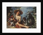 A Shepherd Piping on a Knoll, a Dog and his Flock Nearby by Peter Wtewael