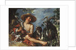 A Shepherd Piping on a Knoll, a Dog and his Flock Nearby by Peter Wtewael