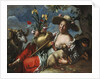 A Shepherdess Reclining with a Rabbit, a Hound and a Ram by Peter Wtewael