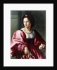 Portrait of a Lady, seated three-quarter-length, Holding a Glove by Francesco Ubertini Il Bacchiacca