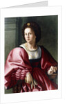 Portrait of a Lady, seated three-quarter-length, Holding a Glove by Francesco Ubertini Il Bacchiacca