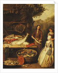 A Fishmonger displaying a Pike to a Maid, 1727 by Pierre Angelis or Angillis