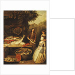 A Fishmonger displaying a Pike to a Maid, 1727 by Pierre Angelis or Angillis