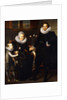 A group Portrait of a Family, full-length, in an interior by Adam van Noort