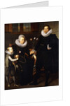 A group Portrait of a Family, full-length, in an interior by Adam van Noort