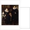 A group Portrait of a Family, full-length, in an interior by Adam van Noort