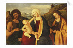 The Madonna and Child, with Saint John the Baptist and a female Saint by Marco Basaiti