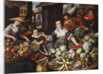 A Fruit and Vegetable Stall in a Town Market by Jean Baptiste de Saive