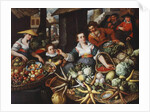 A Fruit and Vegetable Stall in a Town Market by Jean Baptiste de Saive