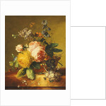 Roses and other Flowers in a Basket on a Marble Ledge, c.1742 by Jan van Huysum