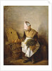 A Peasant Woman with Vegetables and Bread by Auguste-Xavier Leprince