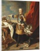 Portrait of King Louis XV, full-length, wearing half Armour by Louis Michel van Loo