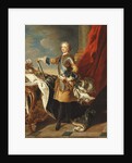 Portrait of King Louis XV, full-length, wearing half Armour by Louis Michel van Loo