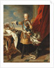 Portrait of King Louis XV, full-length, wearing half Armour by Louis Michel van Loo