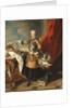 Portrait of King Louis XV, full-length, wearing half Armour by Louis Michel van Loo