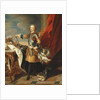 Portrait of King Louis XV, full-length, wearing half Armour by Louis Michel van Loo