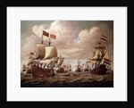 The English and Dutch Fleets exchanging Salutes at Sea with the 'Prince' and the 'Gouden Leeuw' in the Foreground, 1684 by Willem van de the Elder Velde