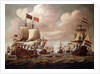 The English and Dutch Fleets exchanging Salutes at Sea with the 'Prince' and the 'Gouden Leeuw' in the Foreground, 1684 by Willem van de the Elder Velde