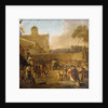 A Crowd watching Bear-baiting in a Town Square by Abraham Danielsz. Hondius