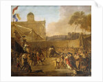 A Crowd watching Bear-baiting in a Town Square by Abraham Danielsz. Hondius