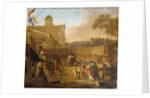 A Crowd watching Bear-baiting in a Town Square by Abraham Danielsz. Hondius