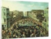 The Fight between the Nicolotti and the Castellani, on the Ponte dei Pugni, Venice, 1673 by Joseph the younger Heintz