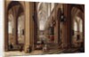 The Interior of a Gothic Cathedral with Townsfolk and Pigrims, 1647 by Pieter the Elder Neeffs