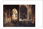 A Church at Night with a Priest celebrating Mass in a side Chapel by Pieter & Francken Frans Neeffs
